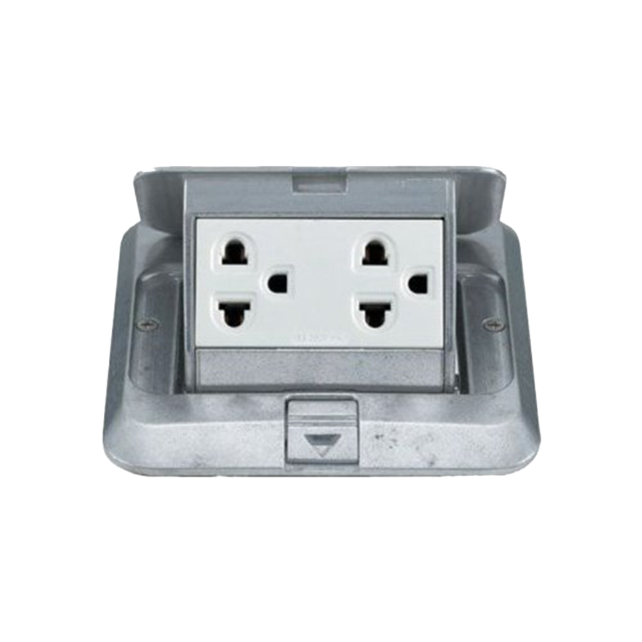 Bộ ổ cắm âm sàn gồm 2 ổ cắm 3 chấu DU5983LT9-1