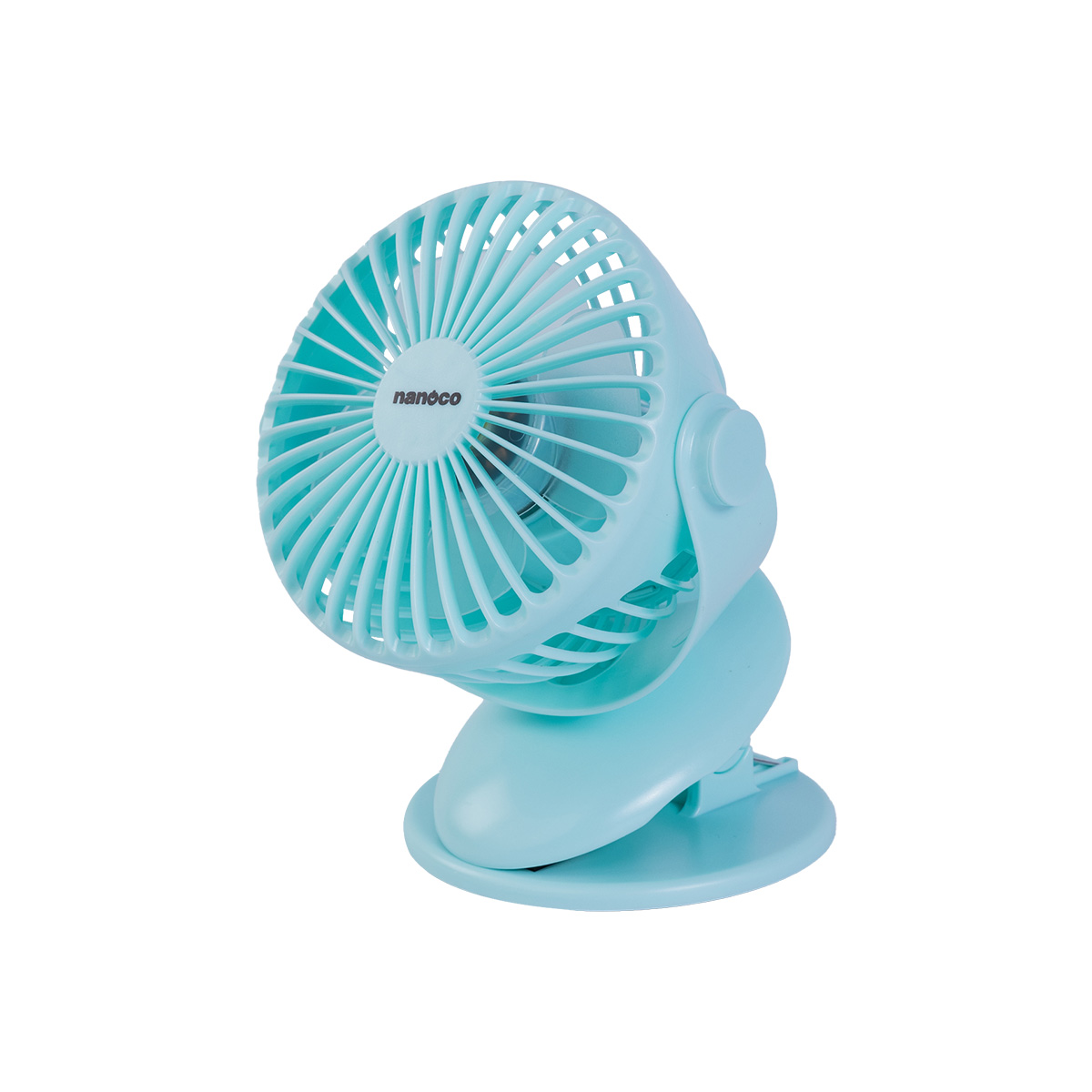 Quạt sạc kẹp 5inch, màu xanh