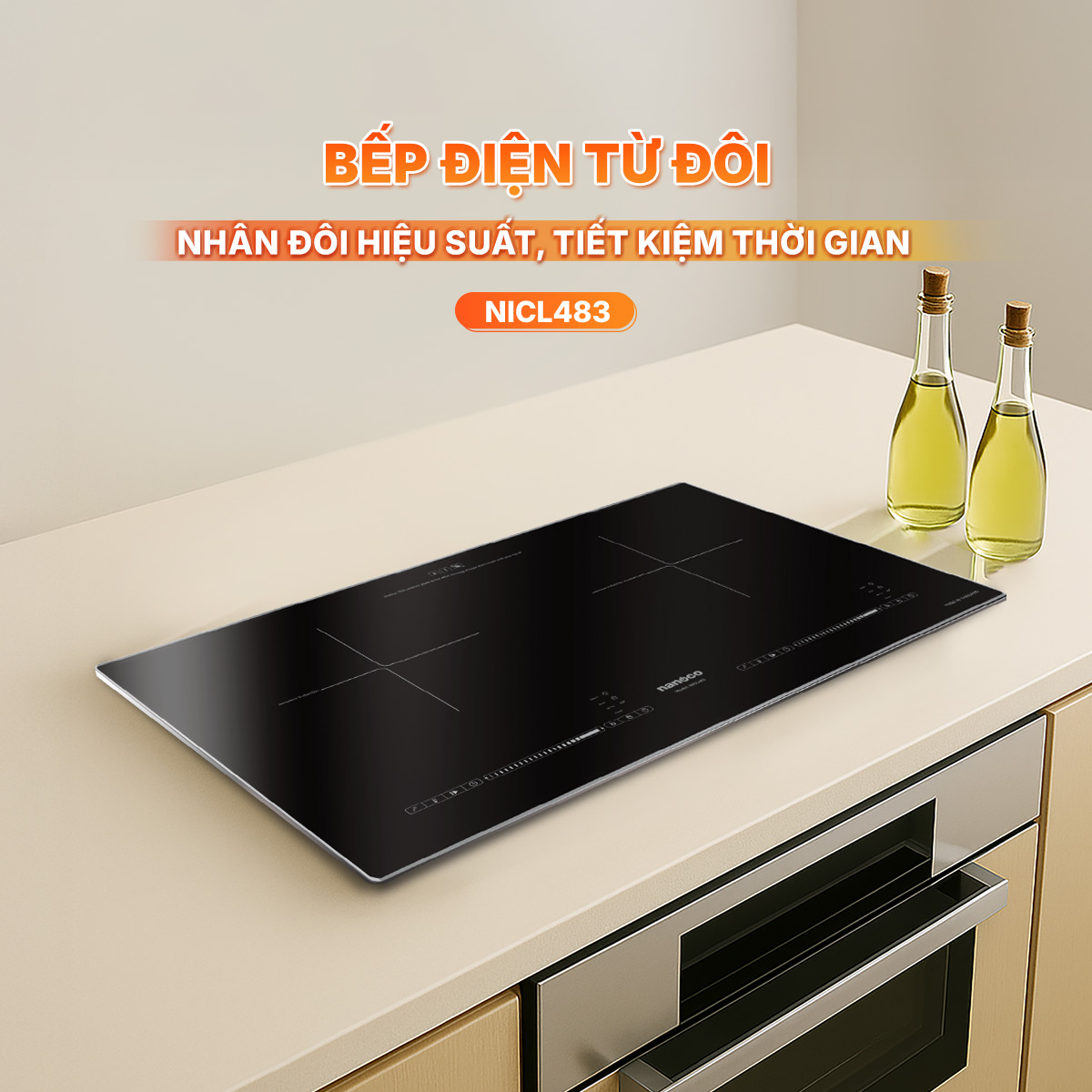 Nanoco double induction cooker, model NICL483