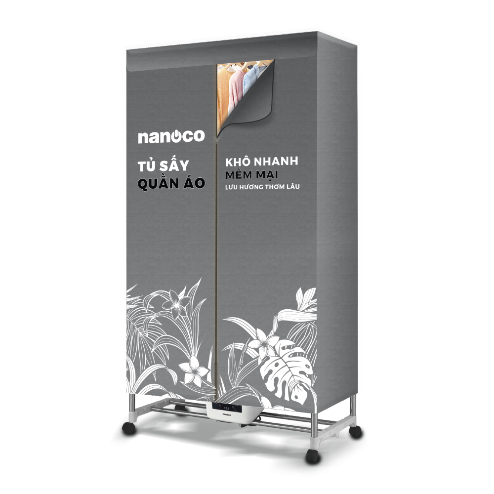 Tủ sấy quần áo 2000W, điều khiển cảm ứng - remote