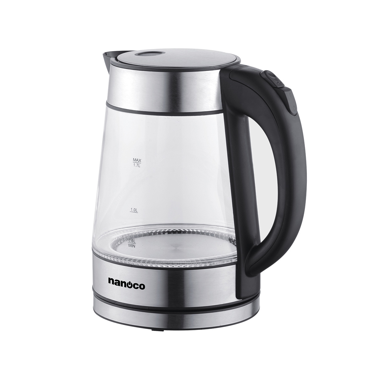 Bình đun siêu tốc thủy tinh, 1.7L, 2 nút