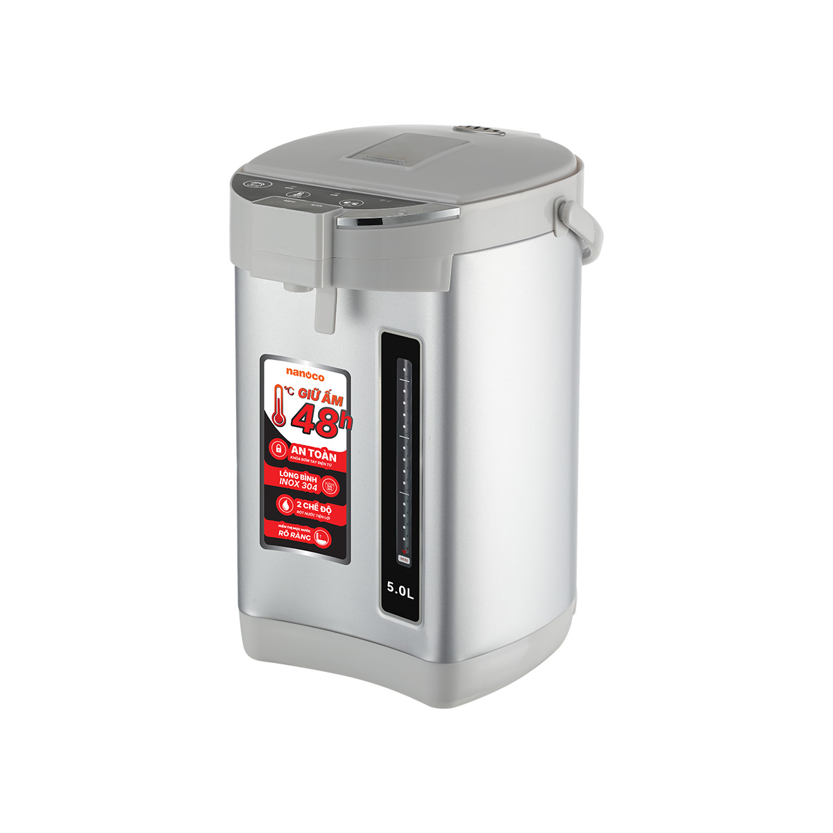 Bình thủy điện, 5.0L, màu xám, NETF501