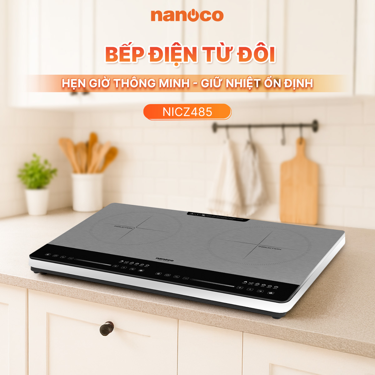 Bếp điện từ đôi Nanoco, NICZ485